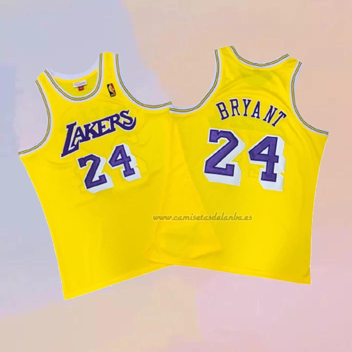 Camiseta Los Angeles Lakers Kobe Bryant NO 24 Amarillo